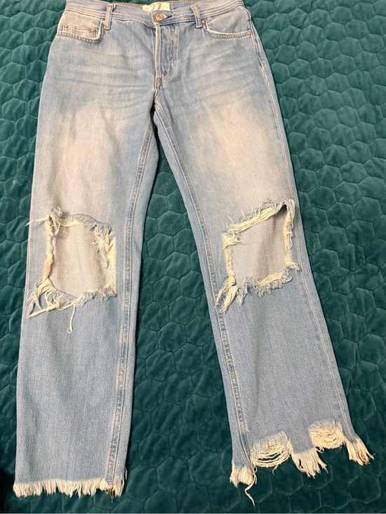 Free People Denim - Free People 27 NEW NWT Light Blue Distressed Straight Leg Jeans
